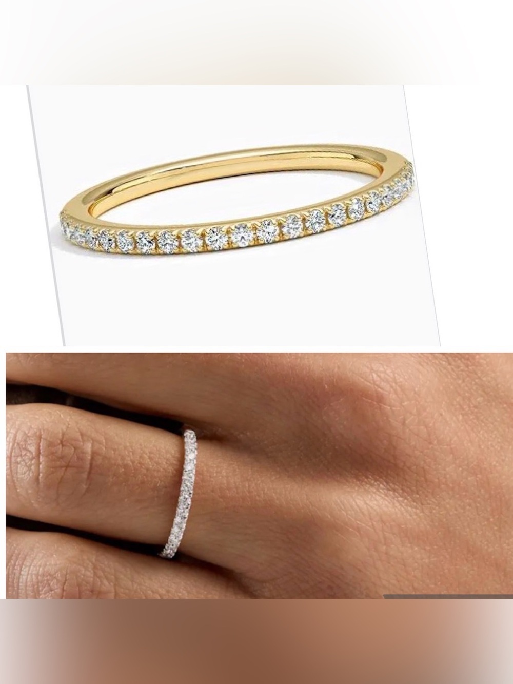 Diamond CZ Eternity Ring Stacking Band